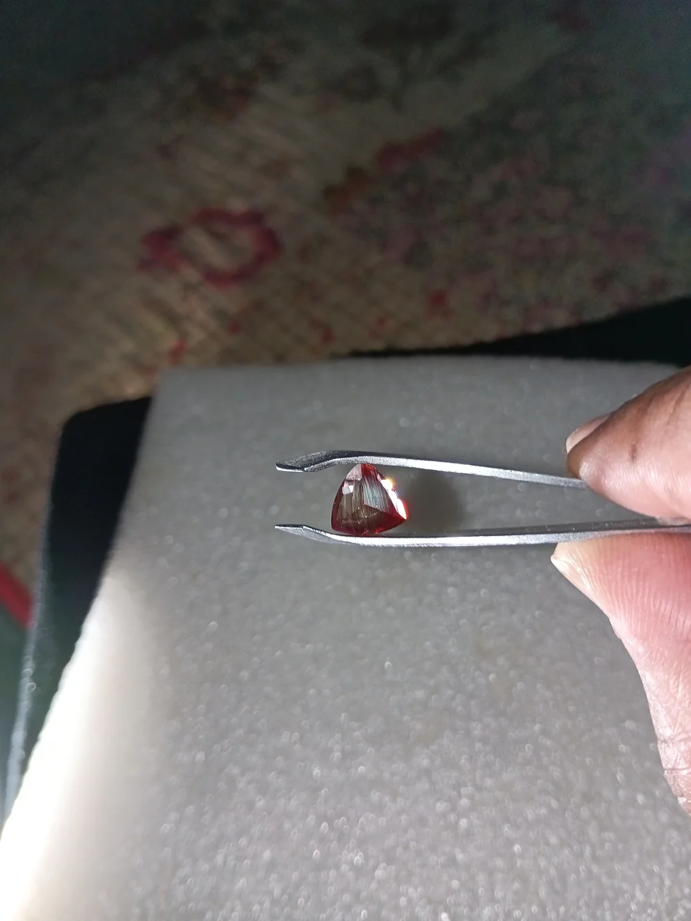 Beautiful Colors! Natural 2.0ct Trillion Red Green Andesine